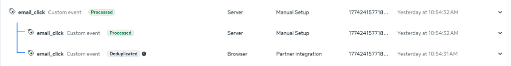 Location 1 — Email Click Event Deduplication